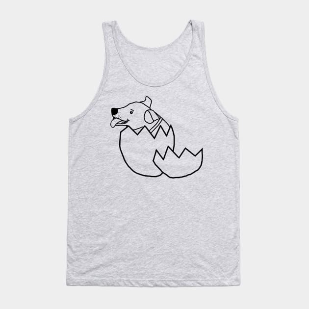 Puppy Hatches from Easter Egg Outline Tank Top by ellenhenryart